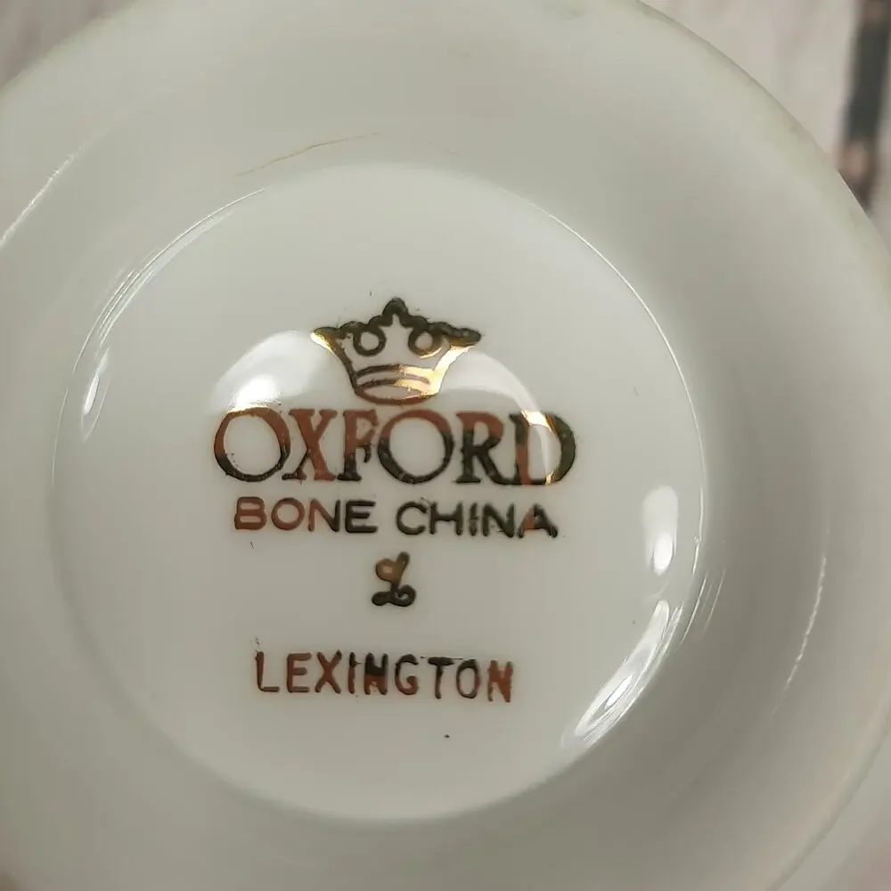 Oxford Bone China Lexington Pattern 2 Teacup and Saucer Sets Vintage (B)